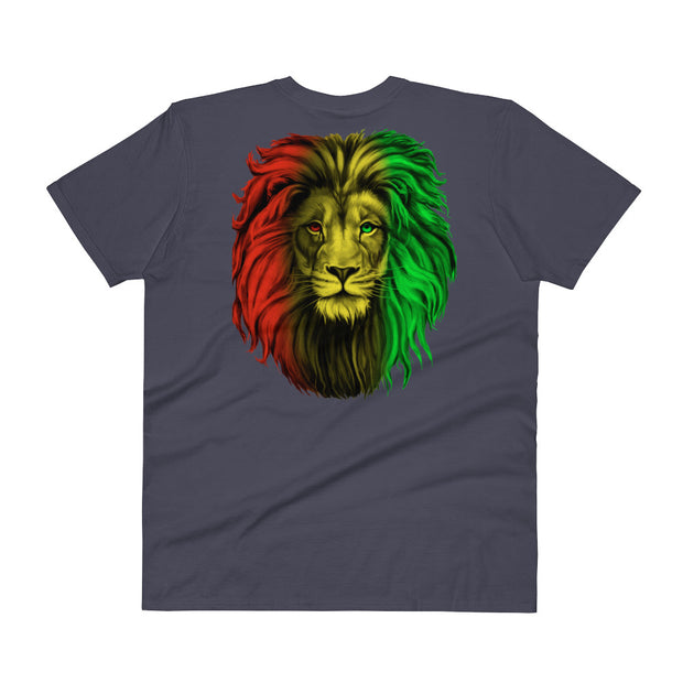 V-Neck T-Shirt lion reggae universal Jamaica comfy fit empower