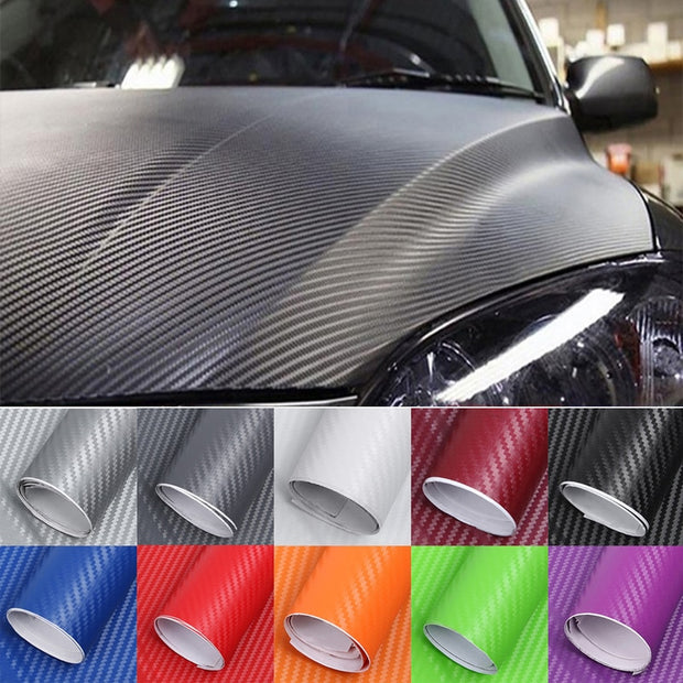 Waterproof Car Styling Wrap Carbon Fiber Vinyl